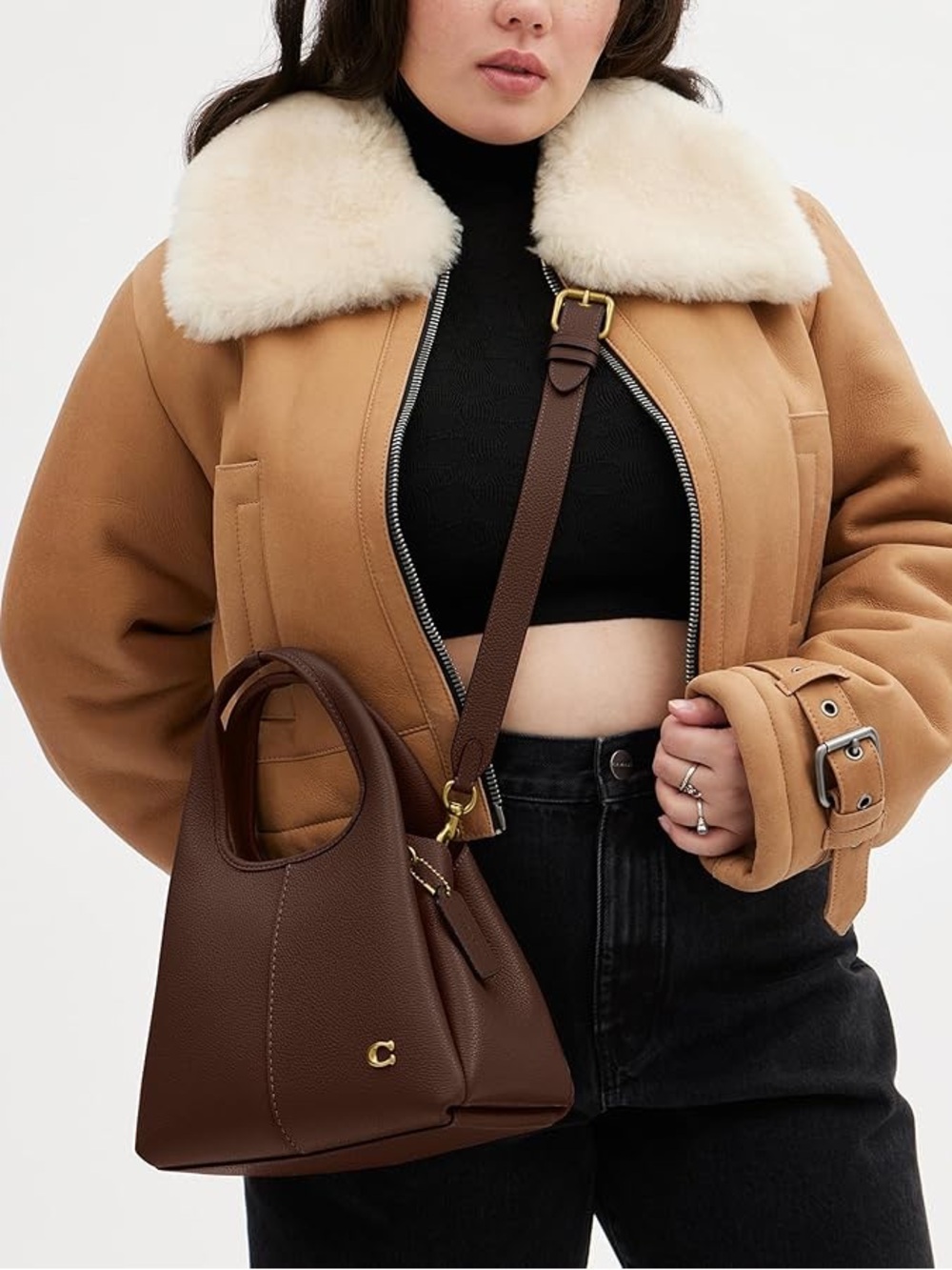 Coach Dark Brown Lana Shoulder Bag - Picture 2 of 4